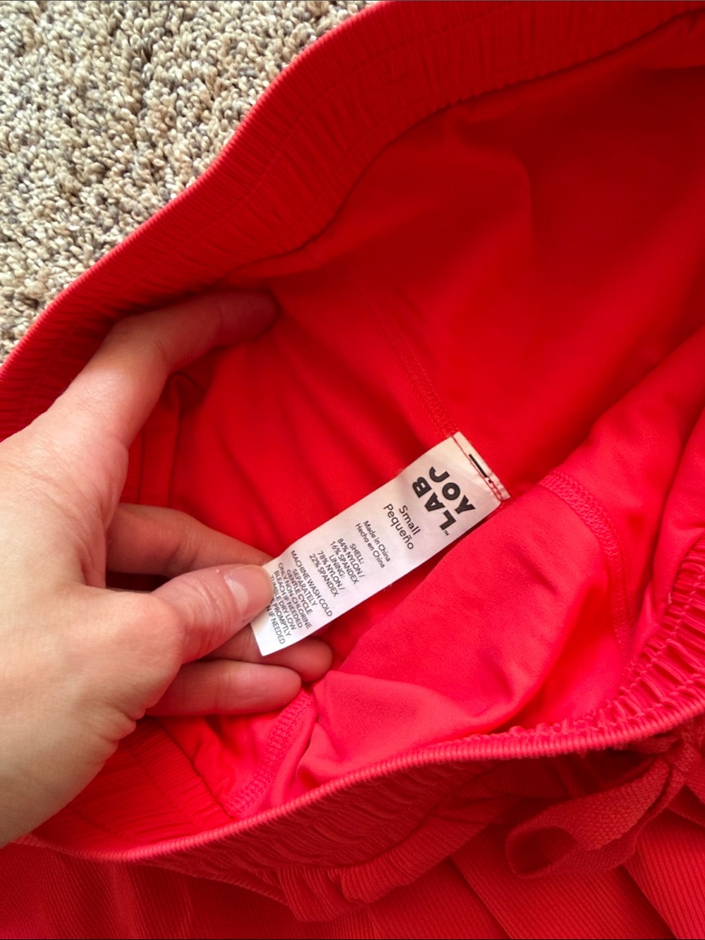 JoyLab Red Drawstring Shorts - Picture 2 of 5
